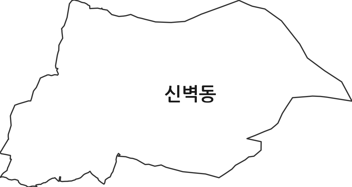 경상남도 사천시 신벽동 법정동 행정구역 경계 지도