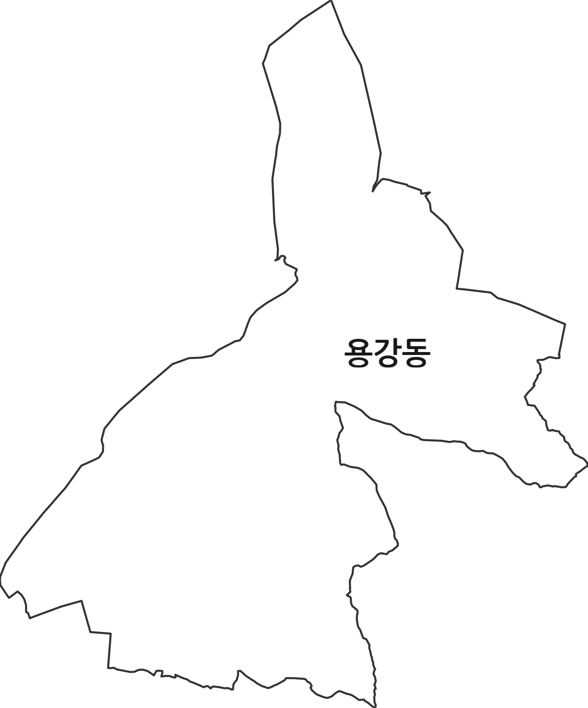 경상남도 사천시 용강동 법정동 행정구역 경계 지도