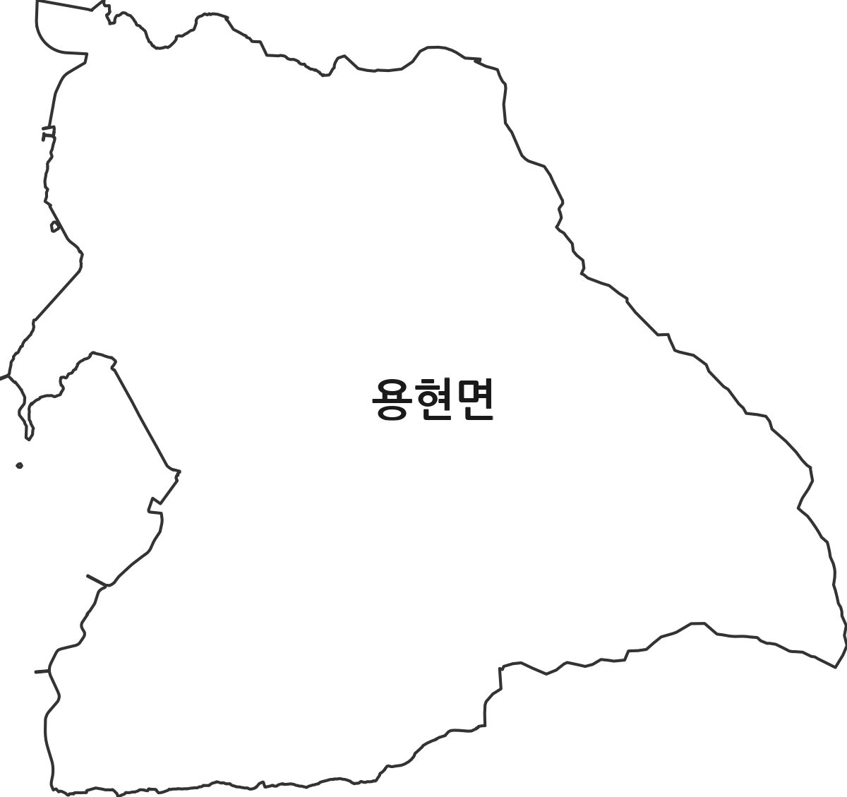 경상남도 사천시 용현면 법정동 행정구역 경계 지도