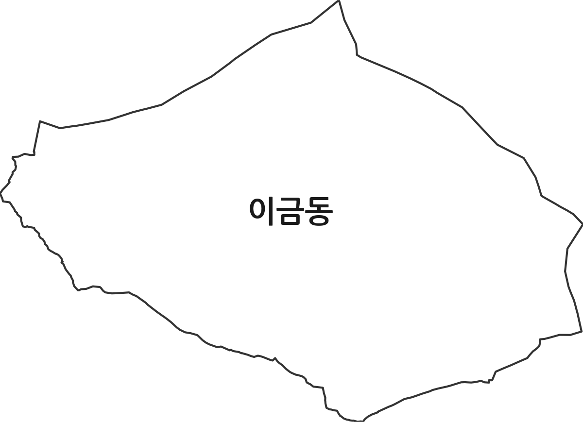 경상남도 사천시 이금동 법정동 행정구역 경계 지도