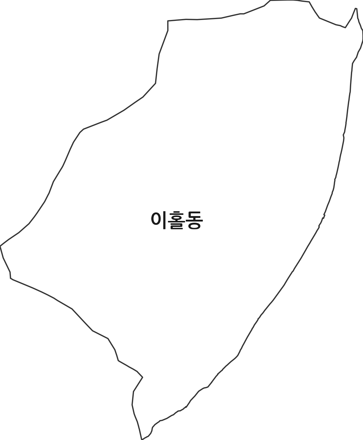 경상남도 사천시 이홀동 법정동 행정구역 경계 지도