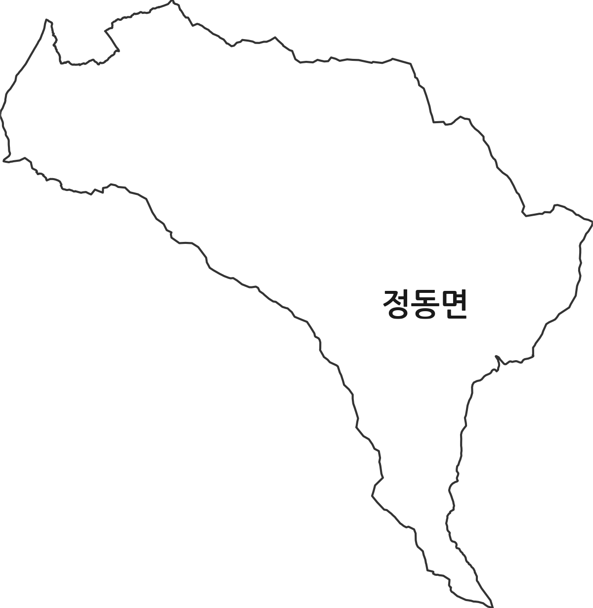 경상남도 사천시 정동면 법정동 행정구역 경계 지도