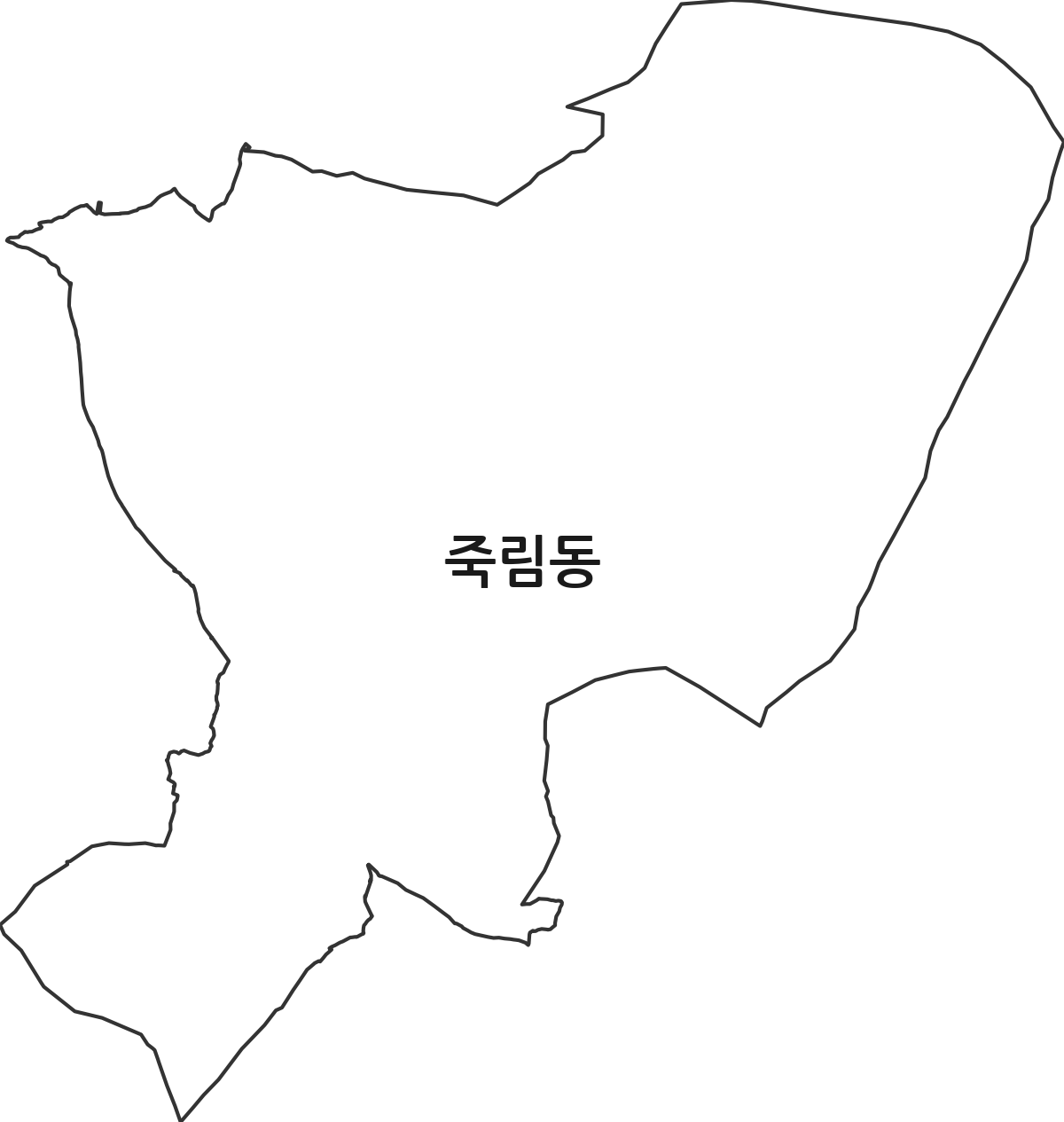 경상남도 사천시 죽림동 법정동 행정구역 경계 지도