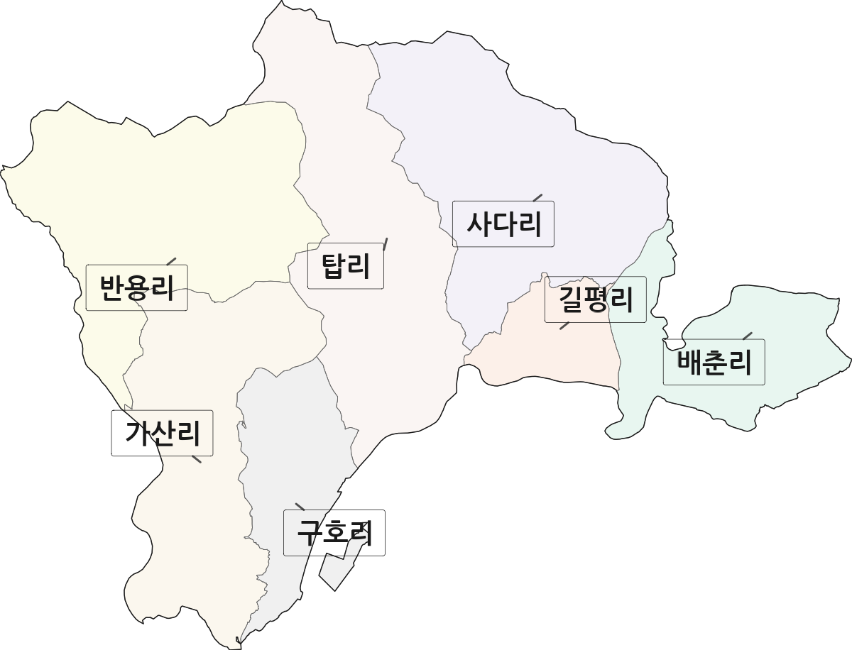 경상남도 사천시 축동면 법정동 리 구분 행정구역 경계 지도