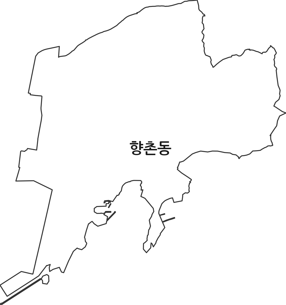 경상남도 사천시 향촌동 법정동 행정구역 경계 지도