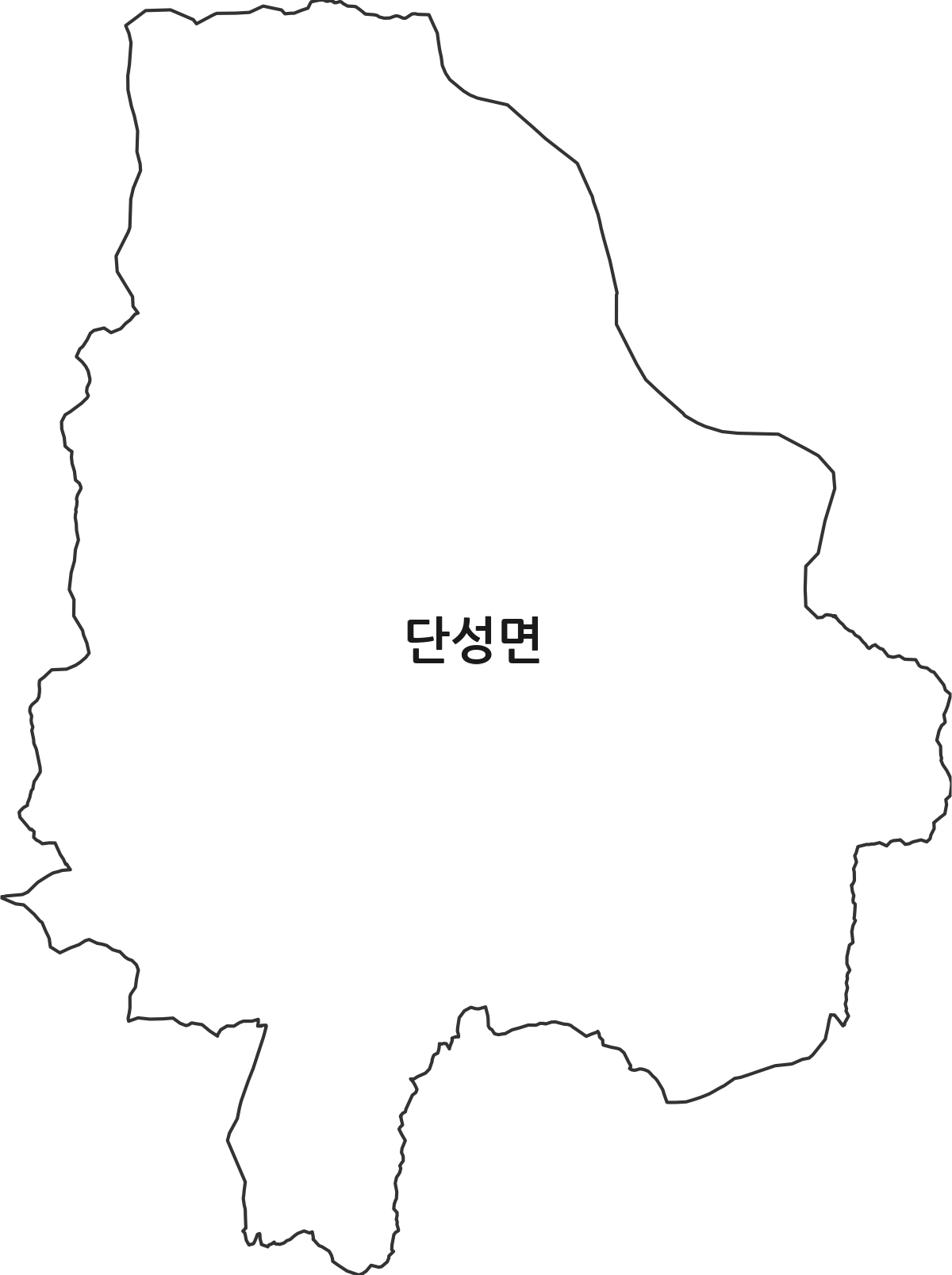경상남도 산청군 단성면 법정동 행정구역 경계 지도