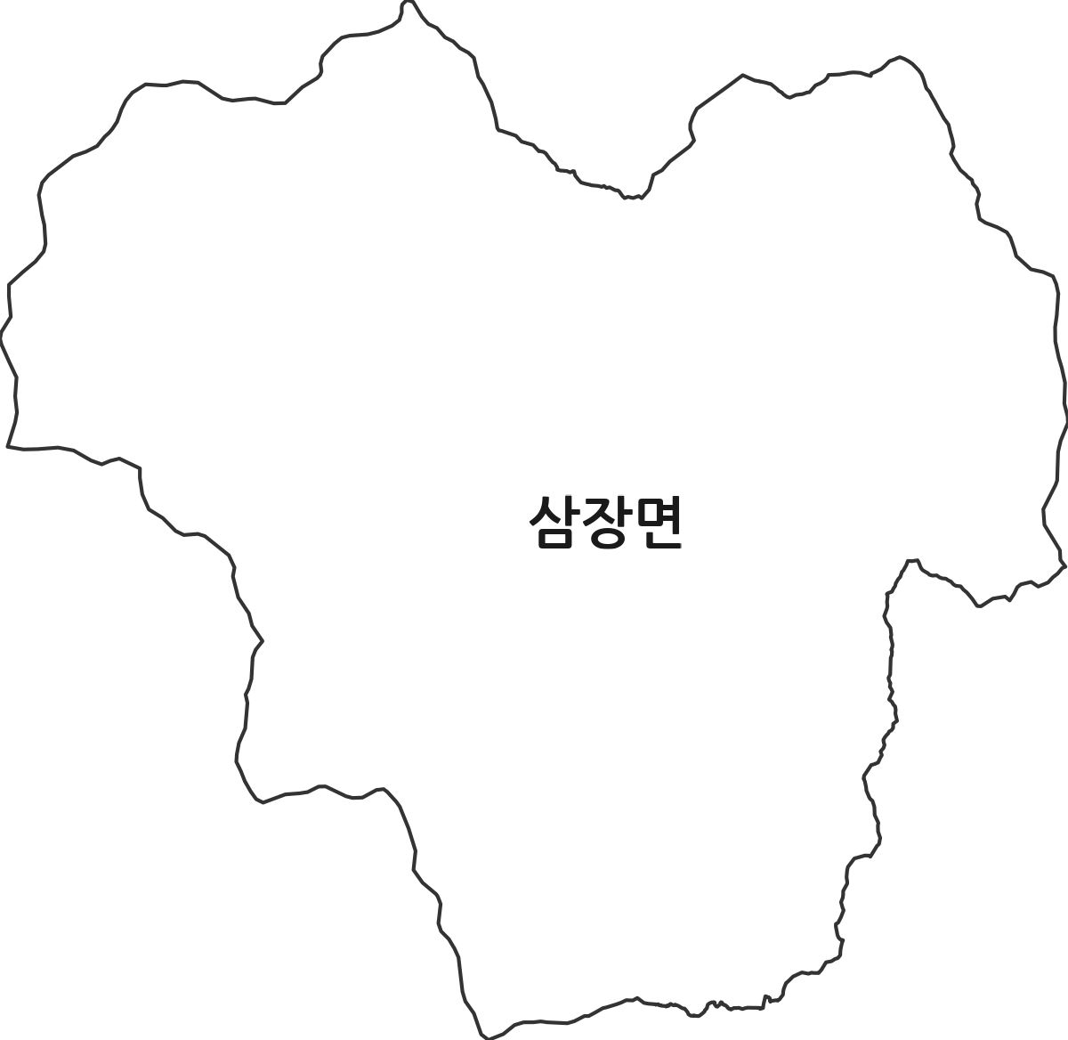 경상남도 산청군 삼장면 법정동 행정구역 경계 지도