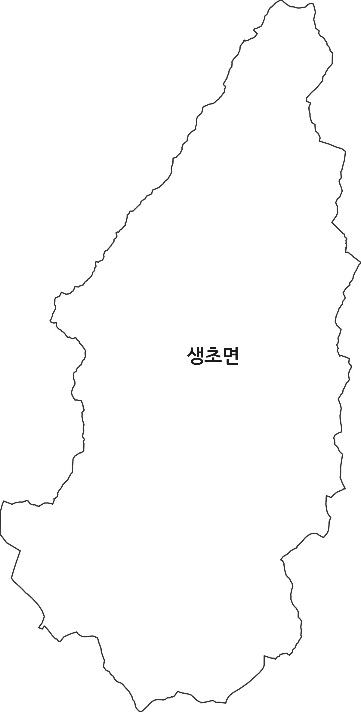 경상남도 산청군 생초면 법정동 행정구역 경계 지도