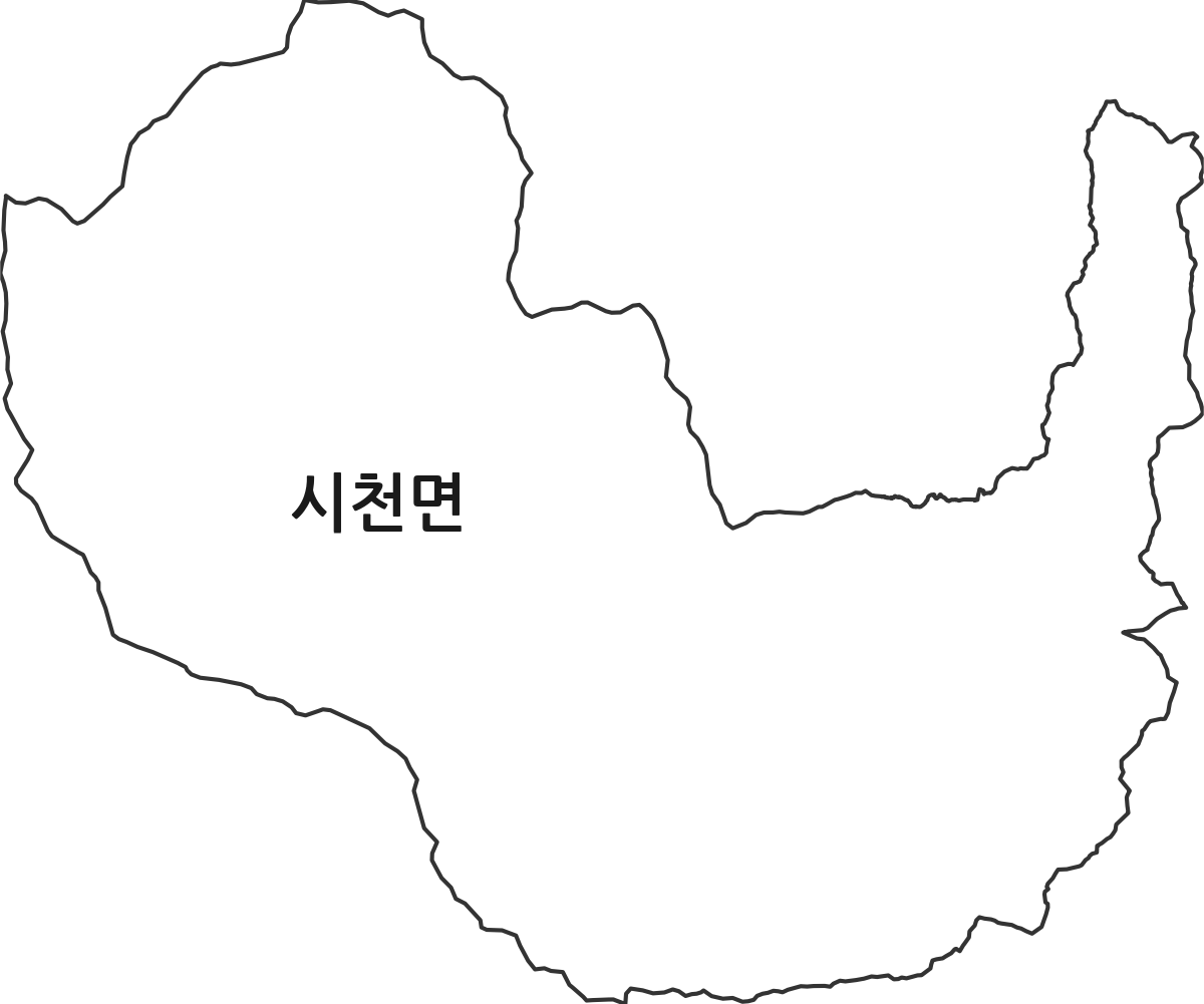 경상남도 산청군 시천면 법정동 행정구역 경계 지도