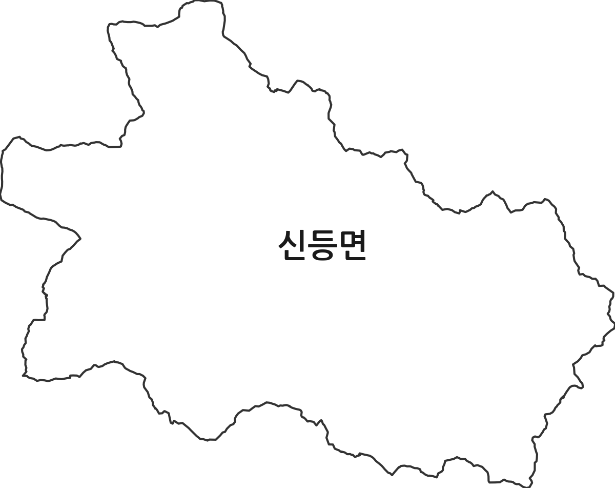 경상남도 산청군 신등면 법정동 행정구역 경계 지도