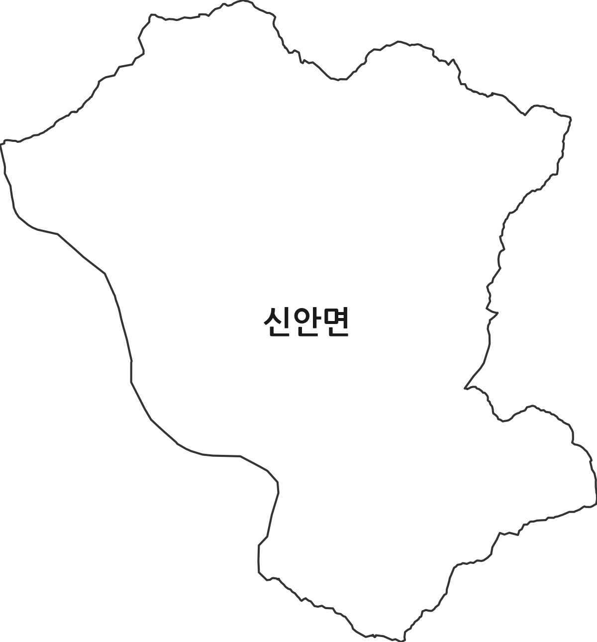 경상남도 산청군 신안면 법정동 행정구역 경계 지도