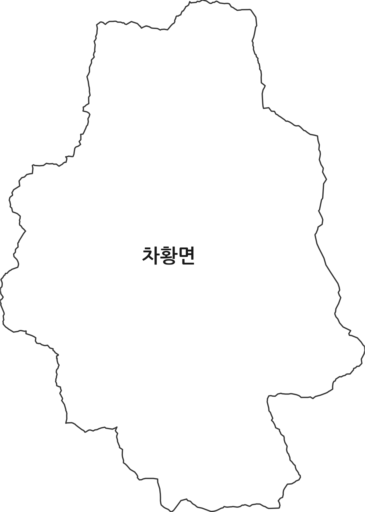 경상남도 산청군 차황면 법정동 행정구역 경계 지도