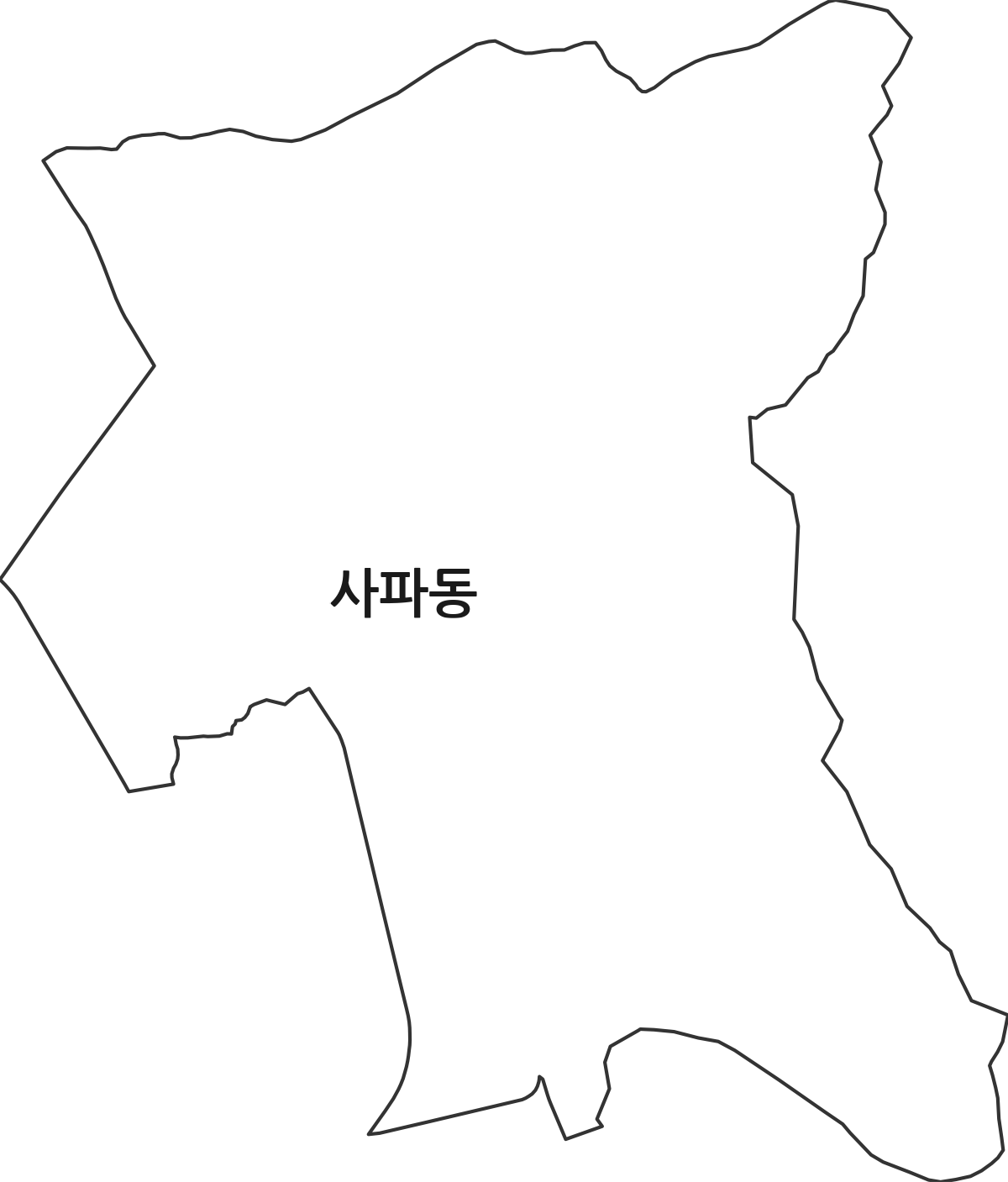 경상남도 창원시 성산구 사파동 행정동 행정구역 경계 지도