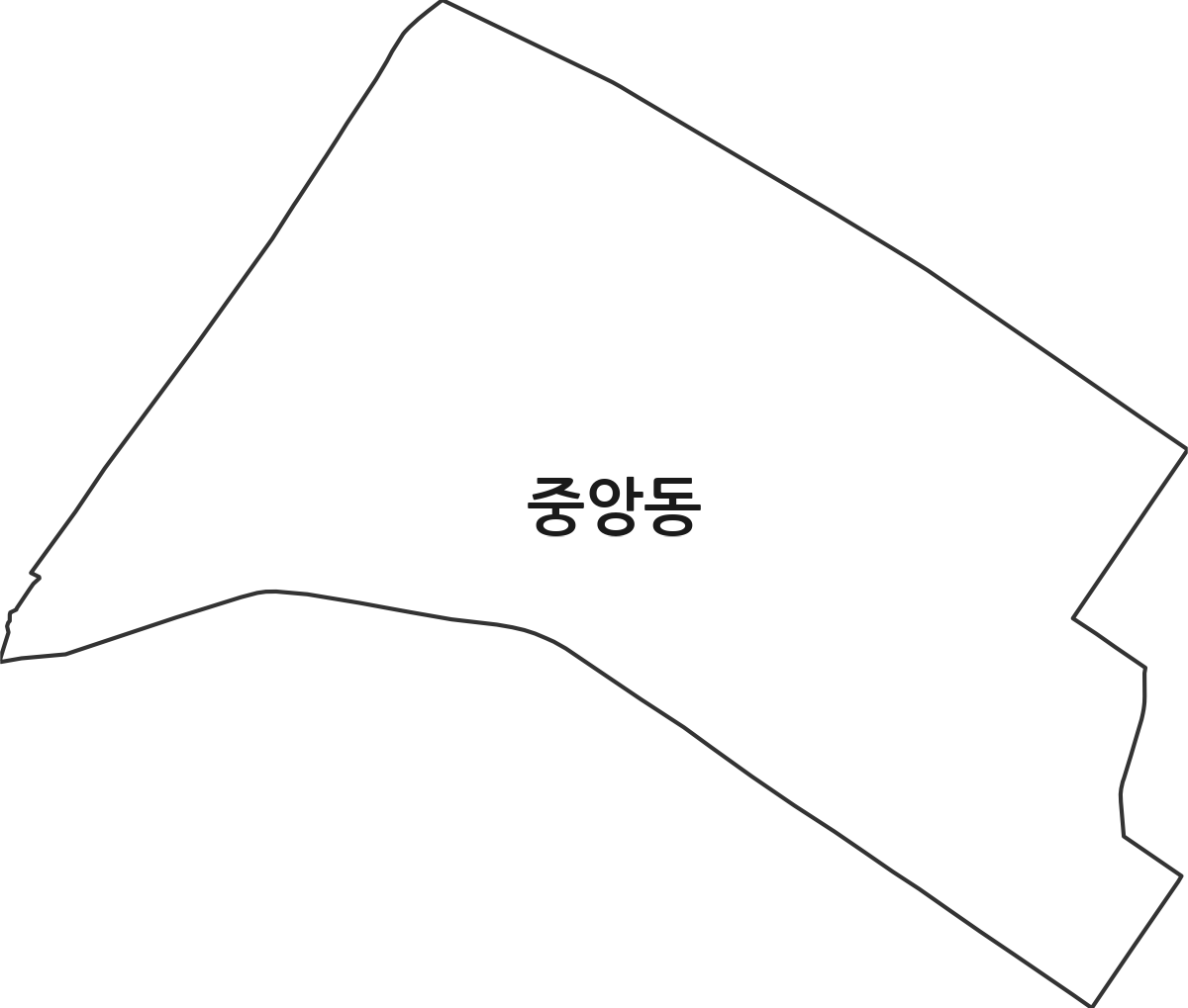 경상남도 창원시 성산구 중앙동 행정동 행정구역 경계 지도