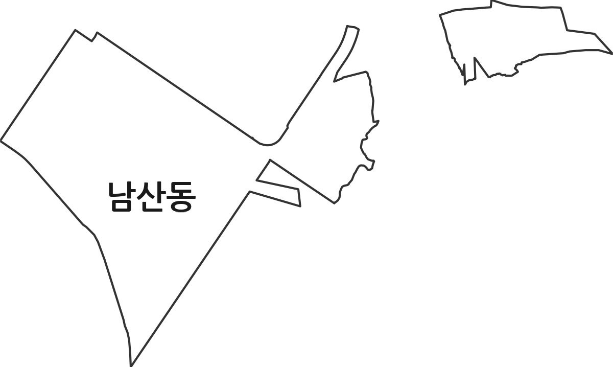 경상남도 창원시 성산구 남산동 법정동 행정구역 경계 지도