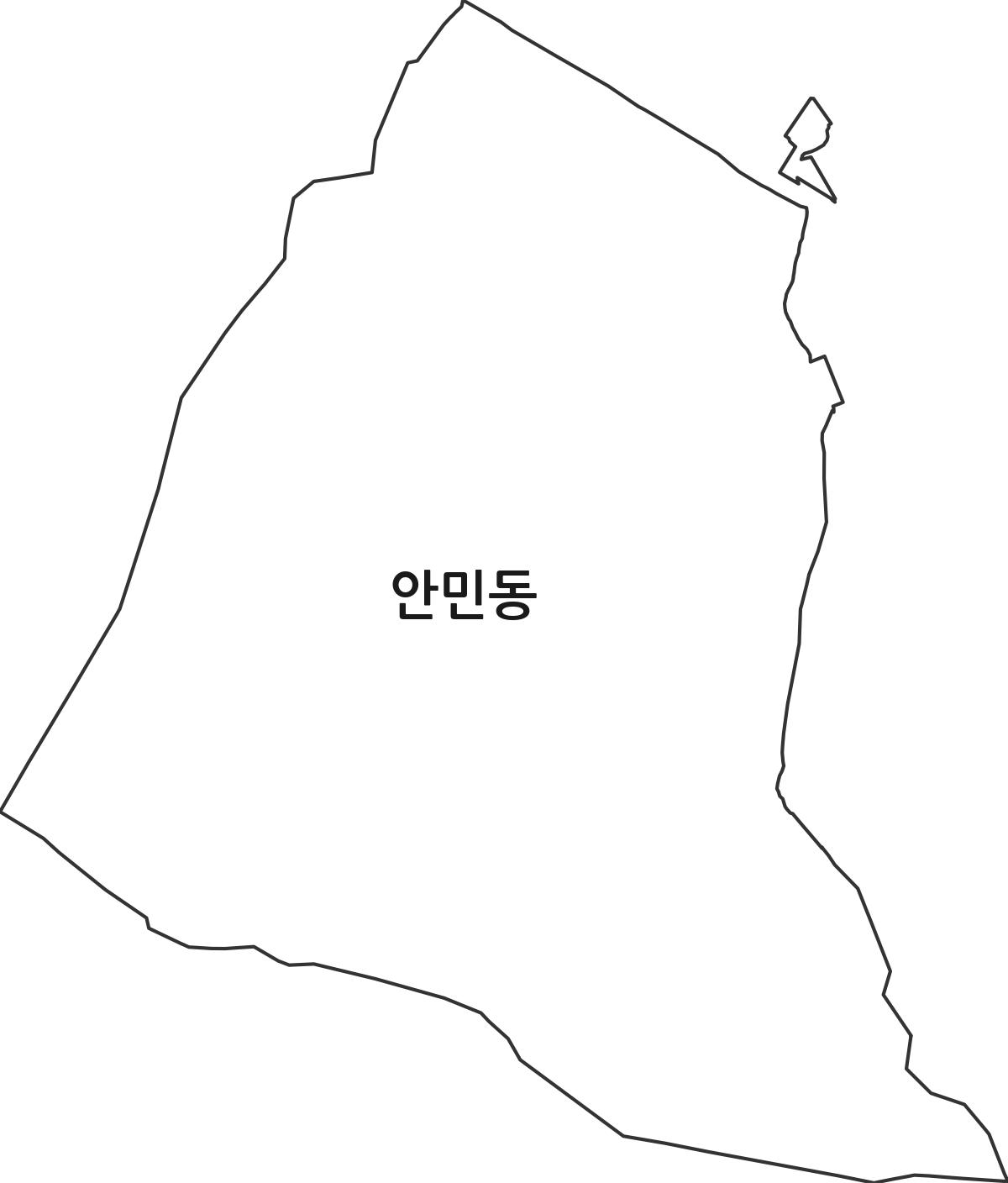 경상남도 창원시 성산구 안민동 법정동 행정구역 경계 지도