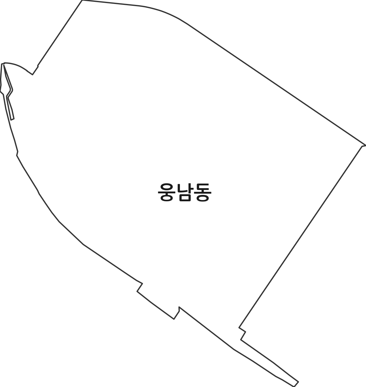 경상남도 창원시 성산구 웅남동 법정동 행정구역 경계 지도
