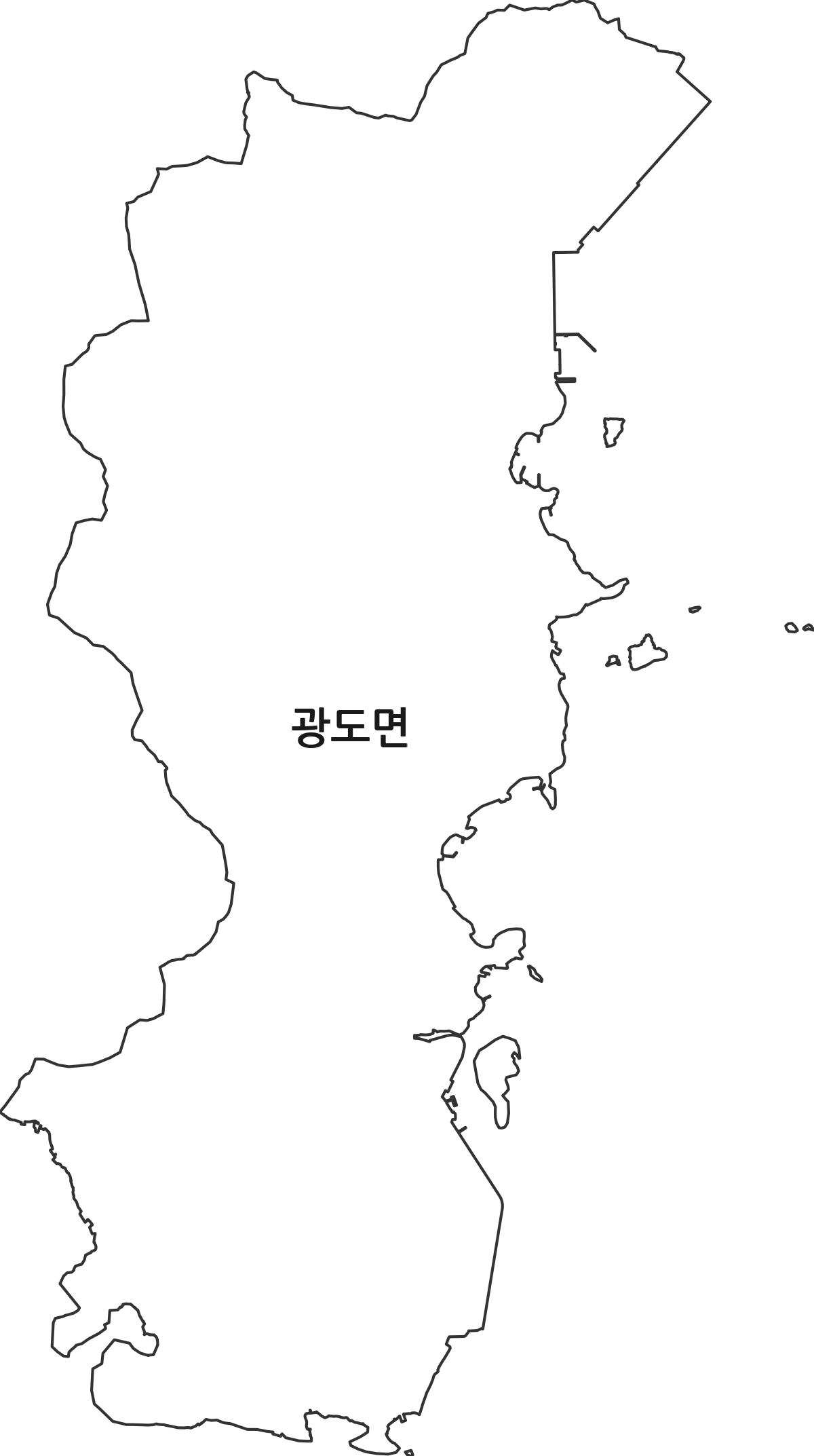 경상남도 통영시 광도면 행정동 행정구역 경계 지도