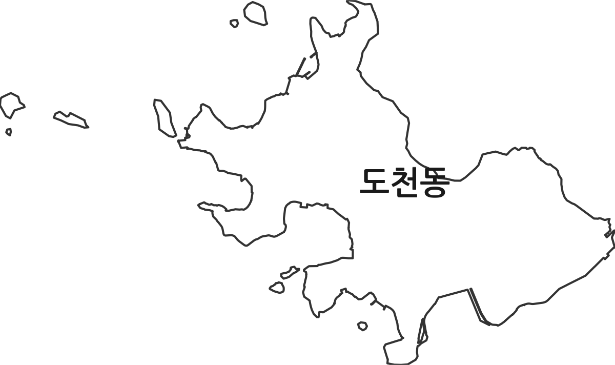 경상남도 통영시 도천동 행정동 행정구역 경계 지도