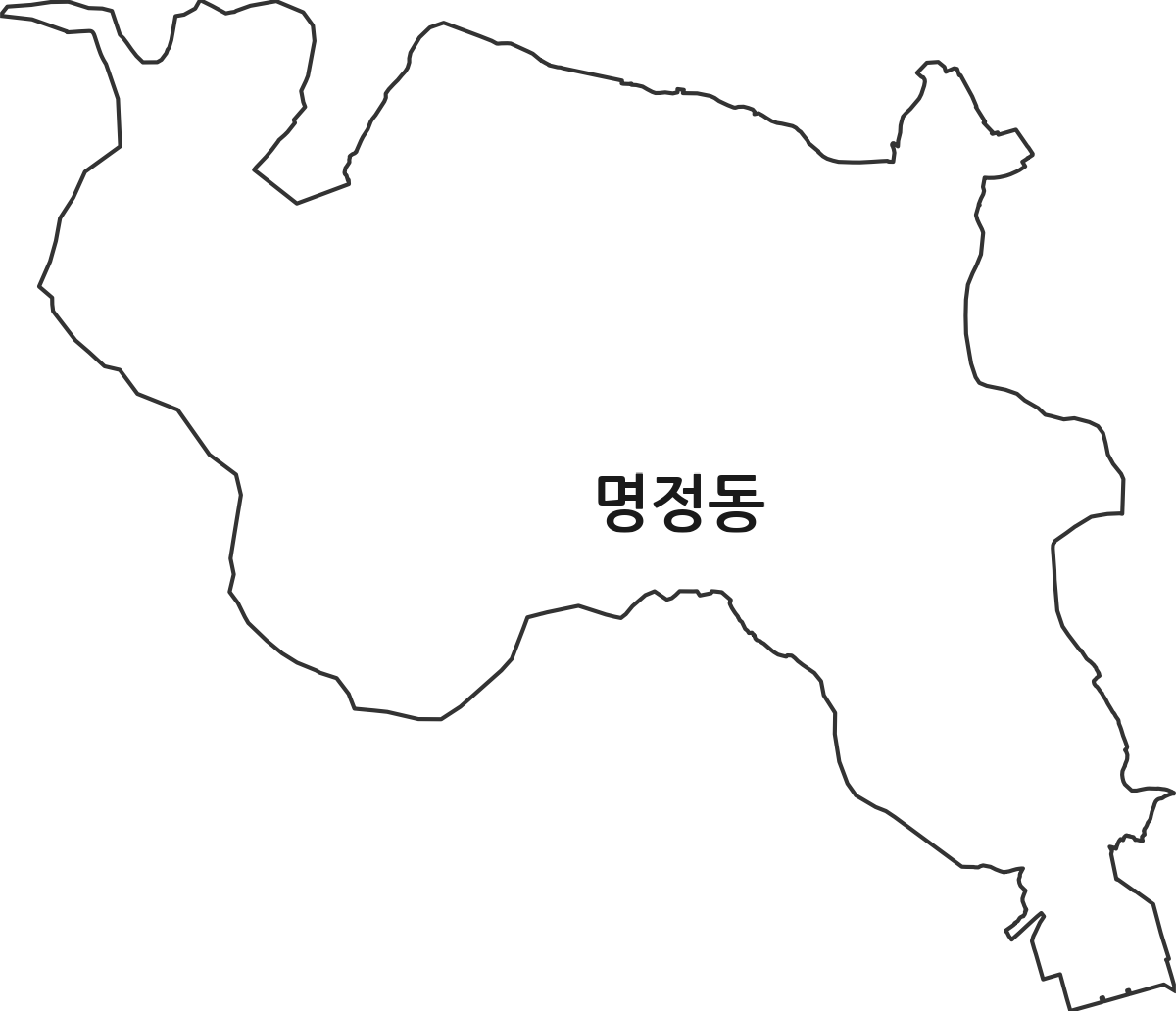 경상남도 통영시 명정동 행정동 행정구역 경계 지도