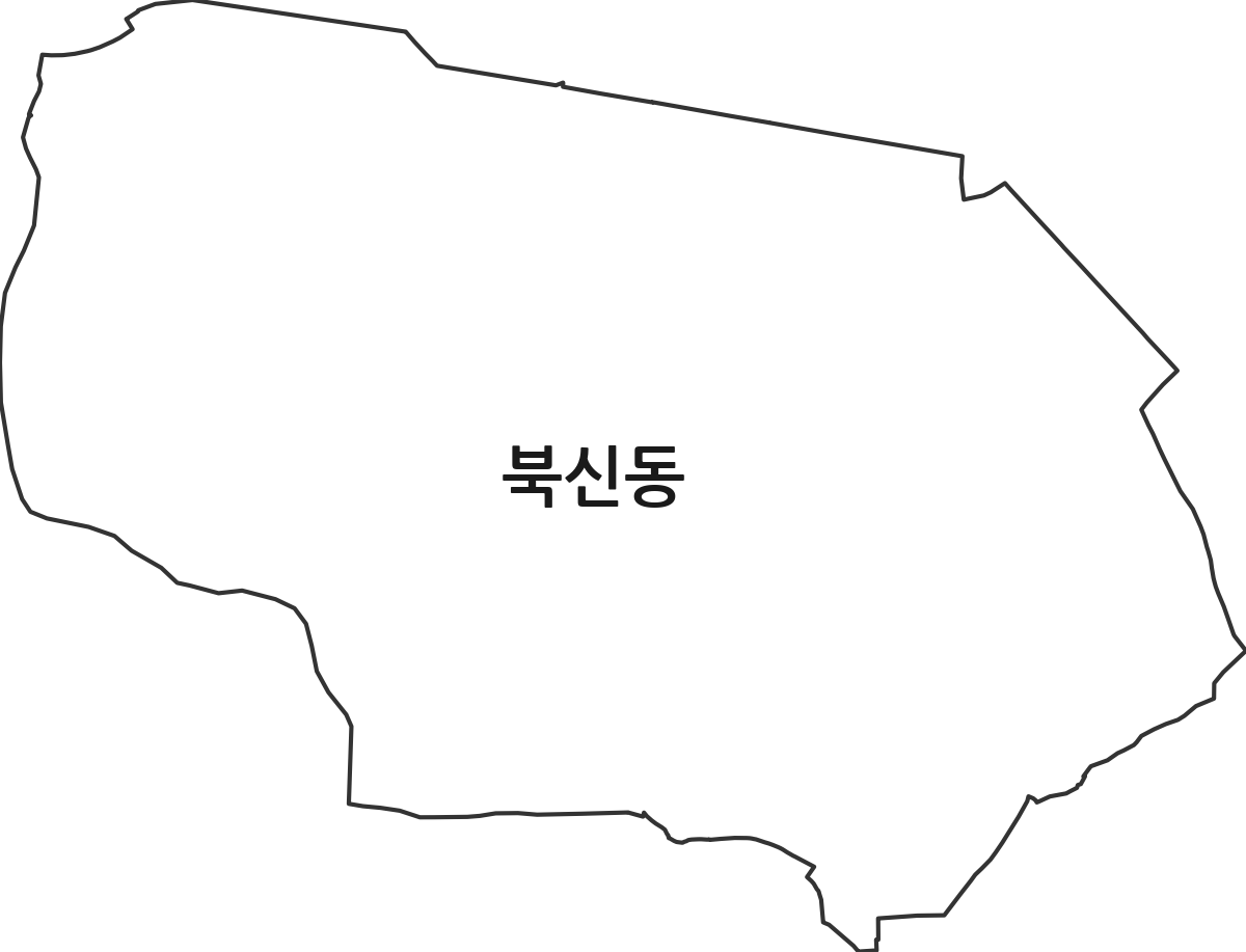 경상남도 통영시 북신동 행정동 행정구역 경계 지도