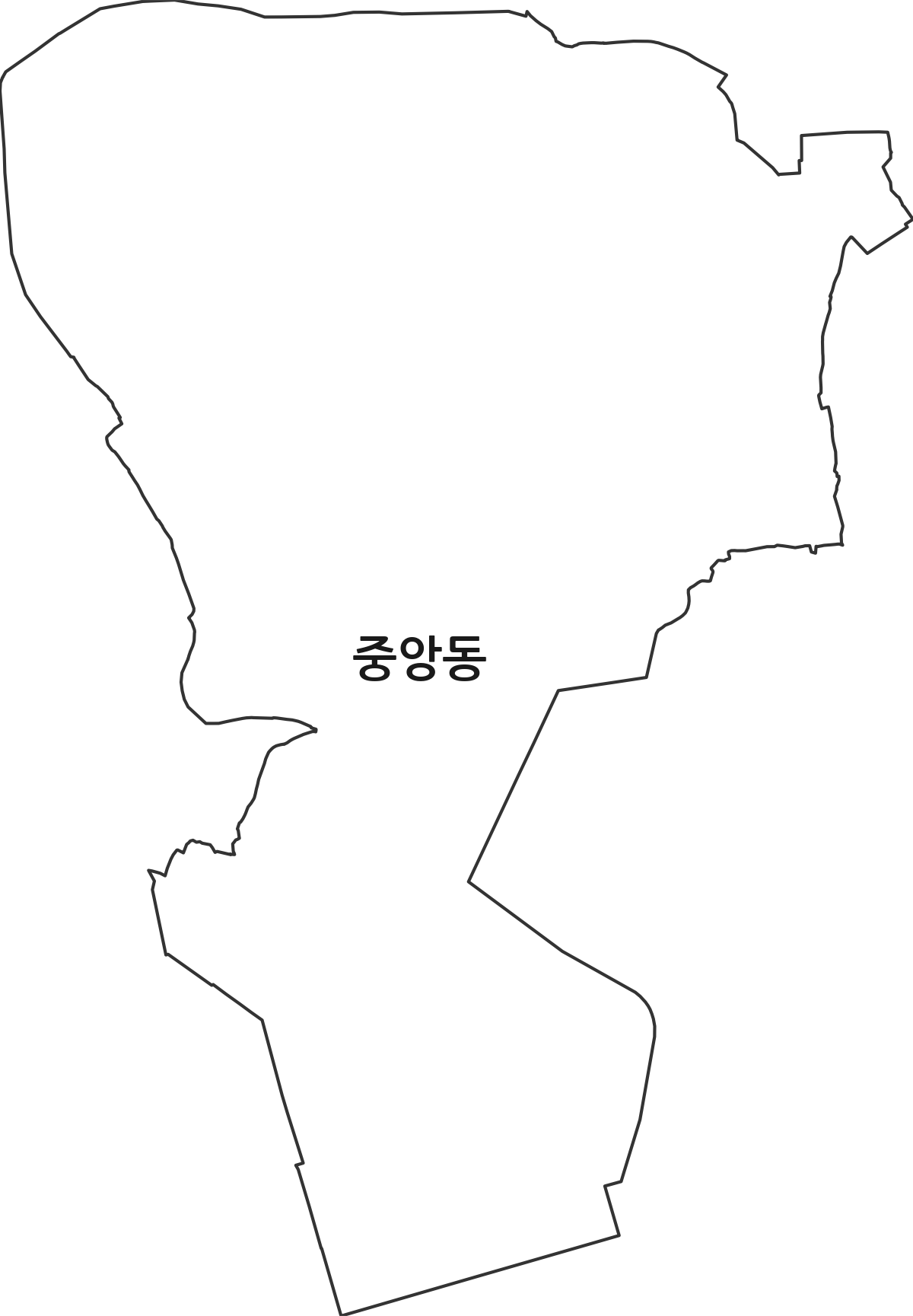 경상남도 통영시 중앙동 행정동 행정구역 경계 지도