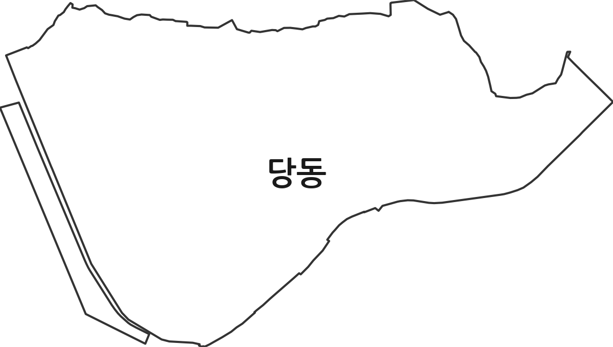 경상남도 통영시 당동 법정동 행정구역 경계 지도