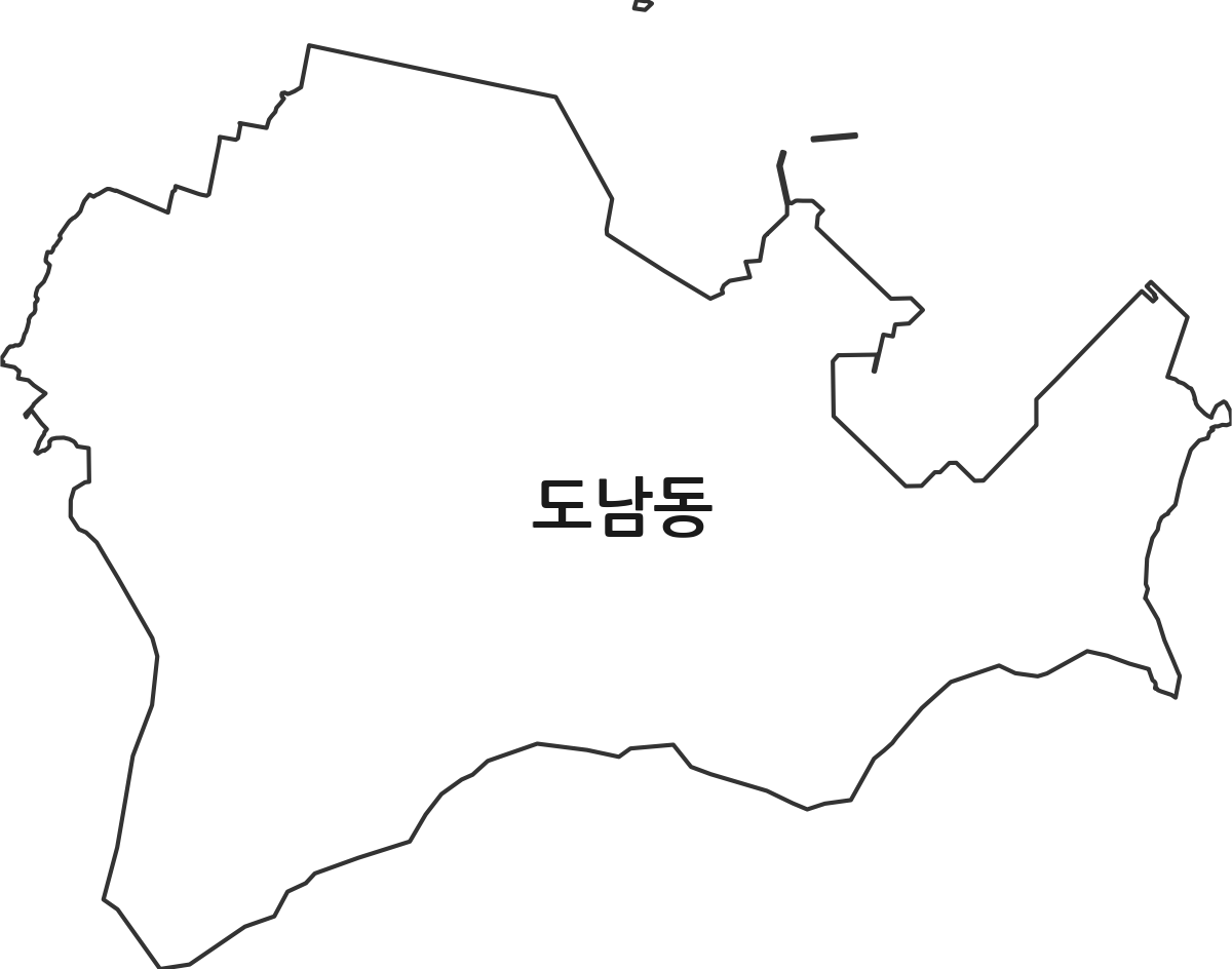 경상남도 통영시 도남동 법정동 행정구역 경계 지도