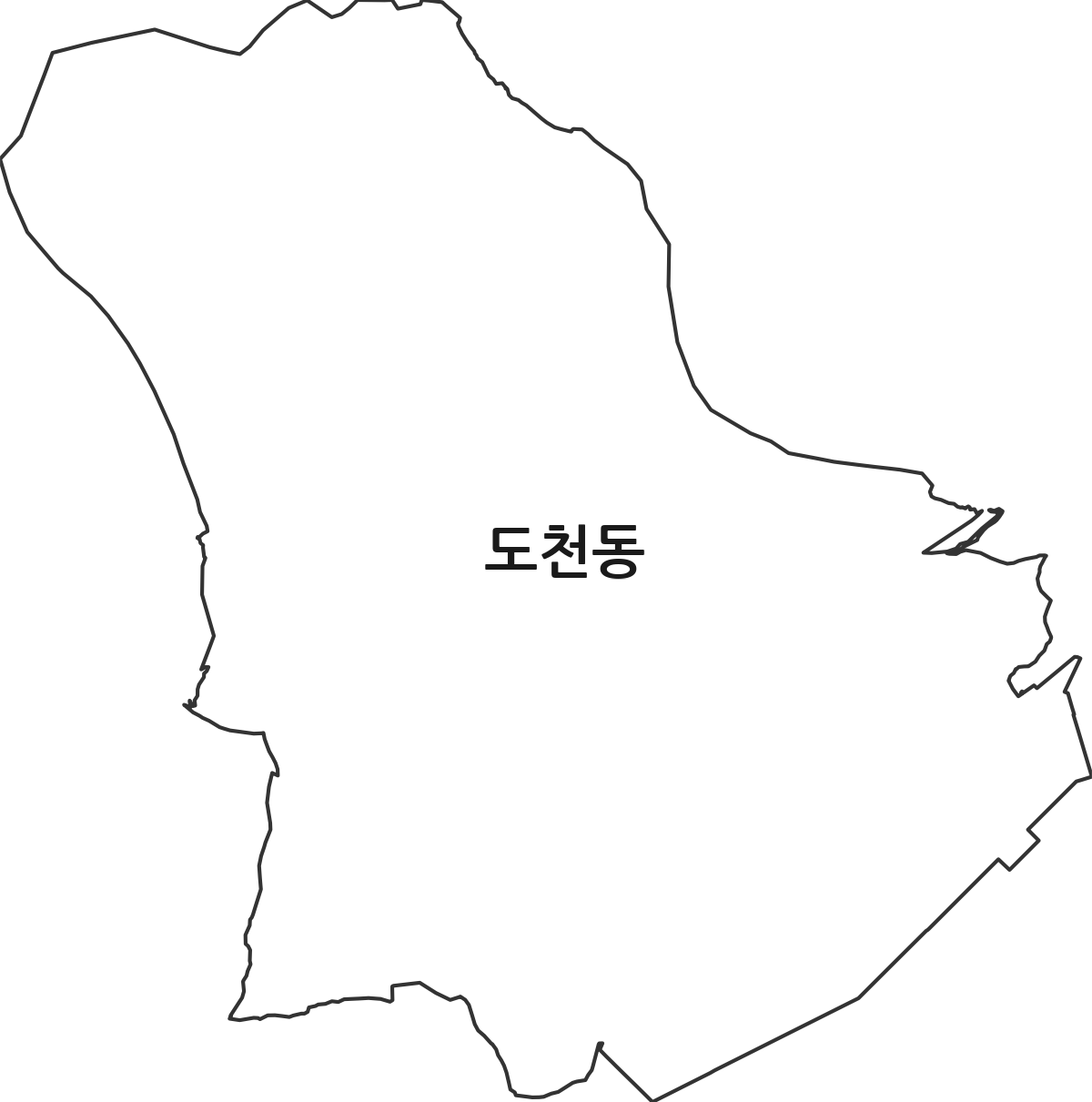 경상남도 통영시 도천동 법정동 행정구역 경계 지도