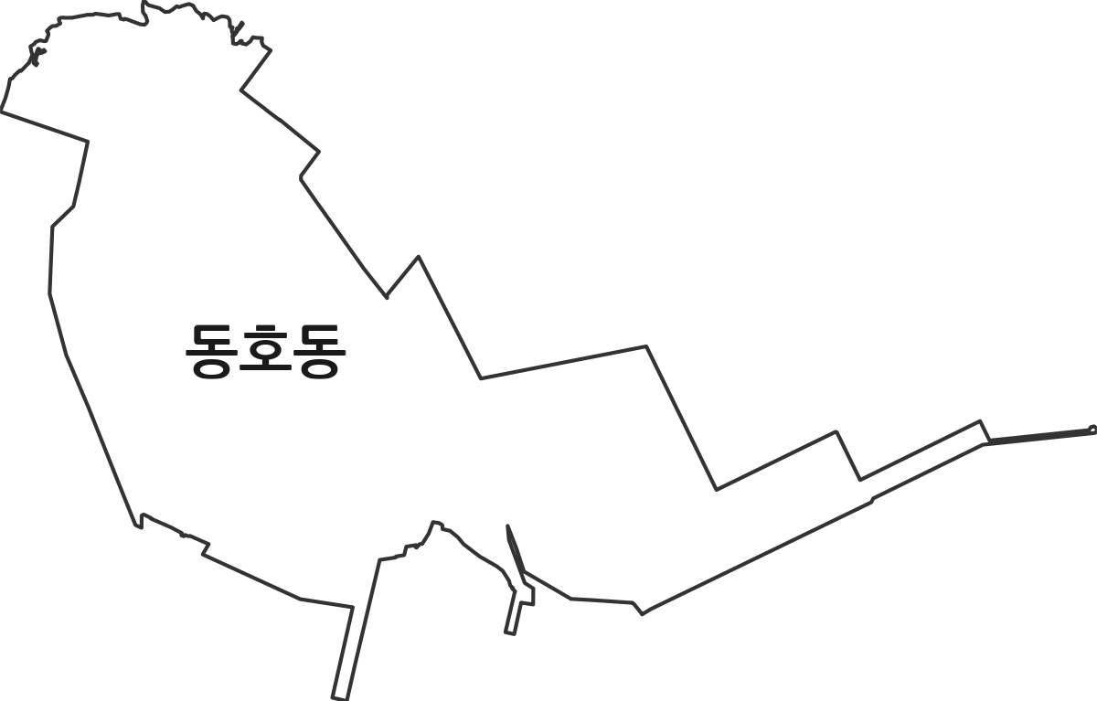경상남도 통영시 동호동 법정동 행정구역 경계 지도