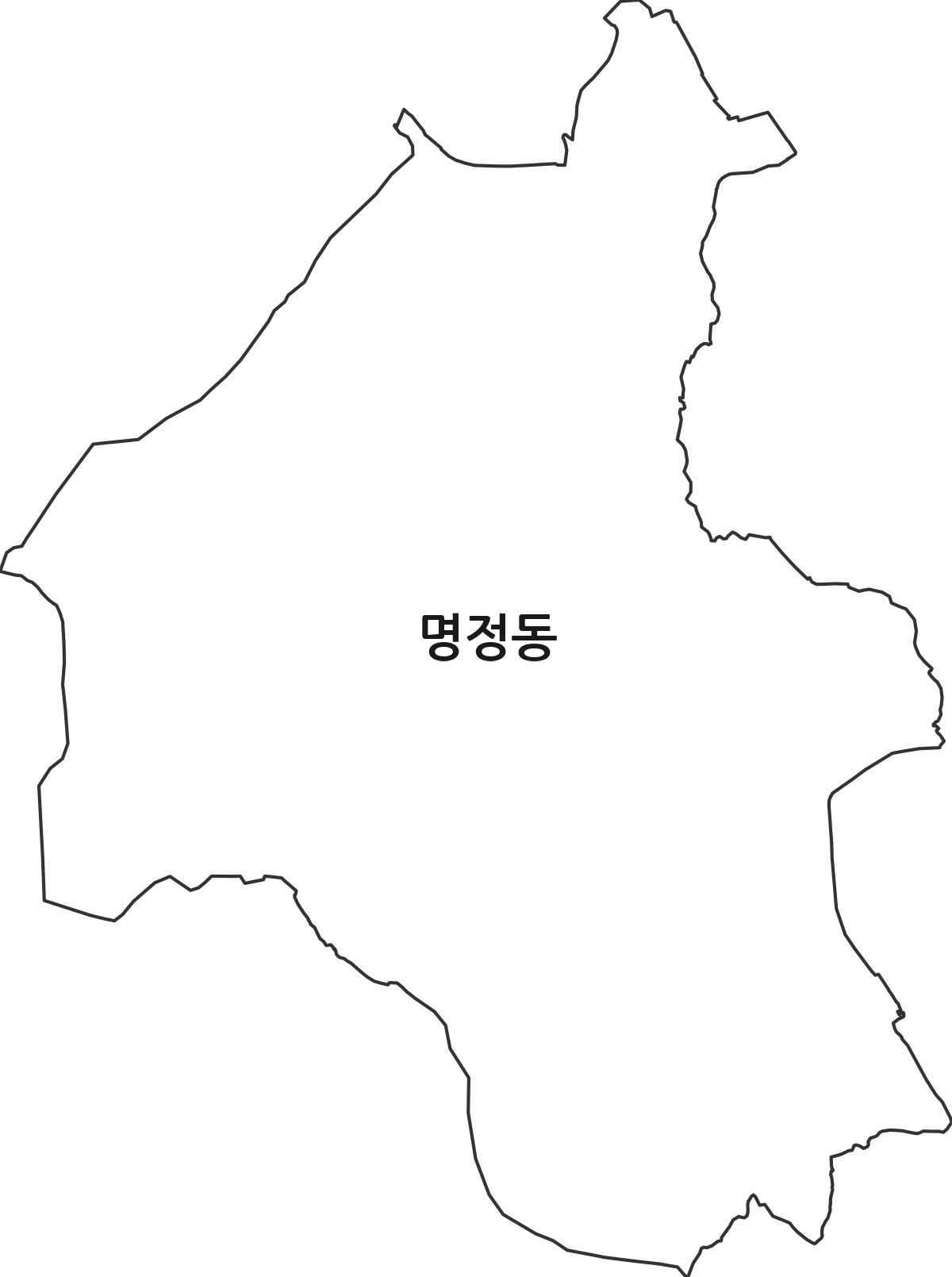 경상남도 통영시 명정동 법정동 행정구역 경계 지도