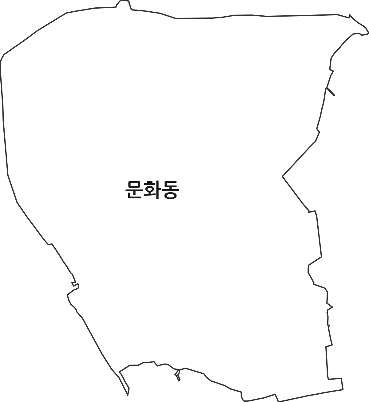경상남도 통영시 문화동 법정동 행정구역 경계 지도