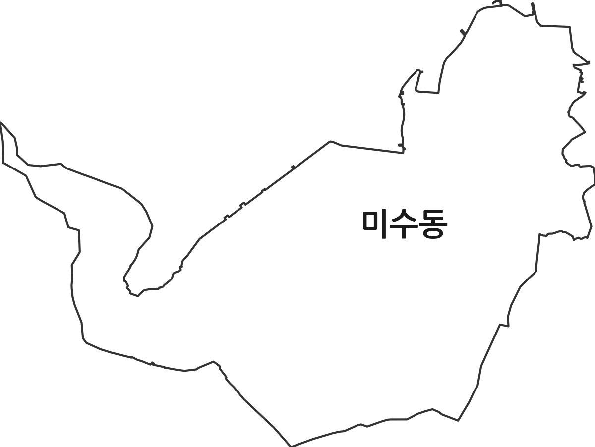경상남도 통영시 미수동 법정동 행정구역 경계 지도