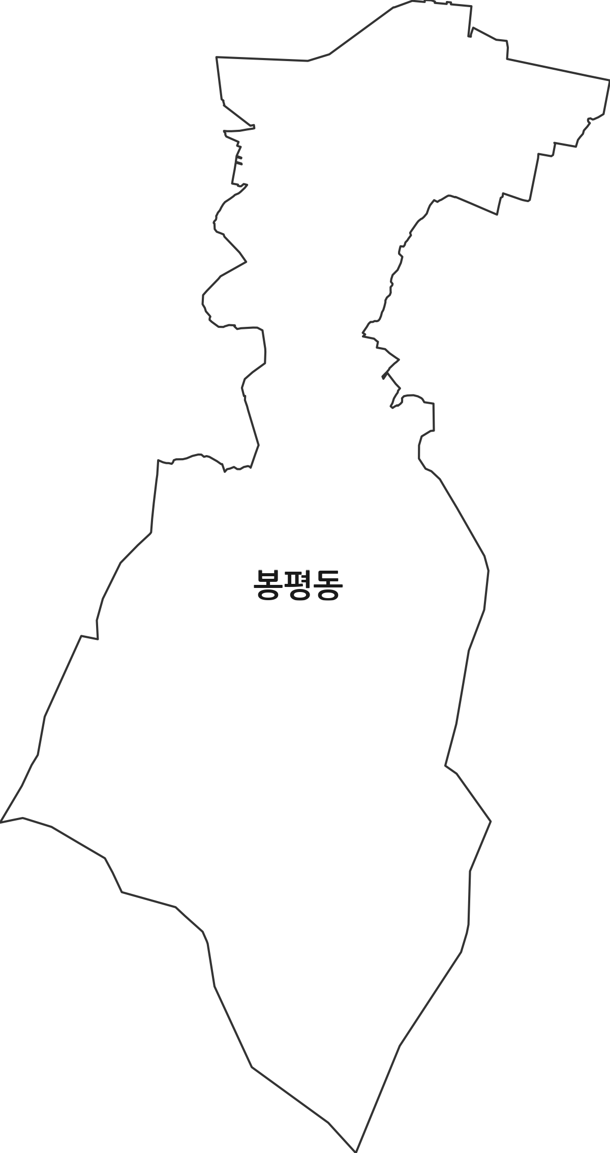 경상남도 통영시 봉평동 법정동 행정구역 경계 지도