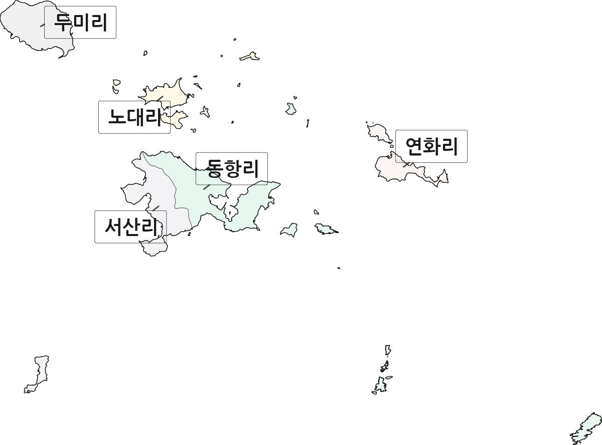 경상남도 통영시 욕지면 법정동 리 구분 행정구역 경계 지도