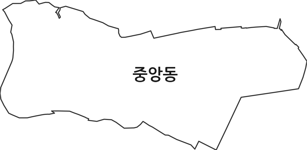 경상남도 통영시 중앙동 법정동 행정구역 경계 지도