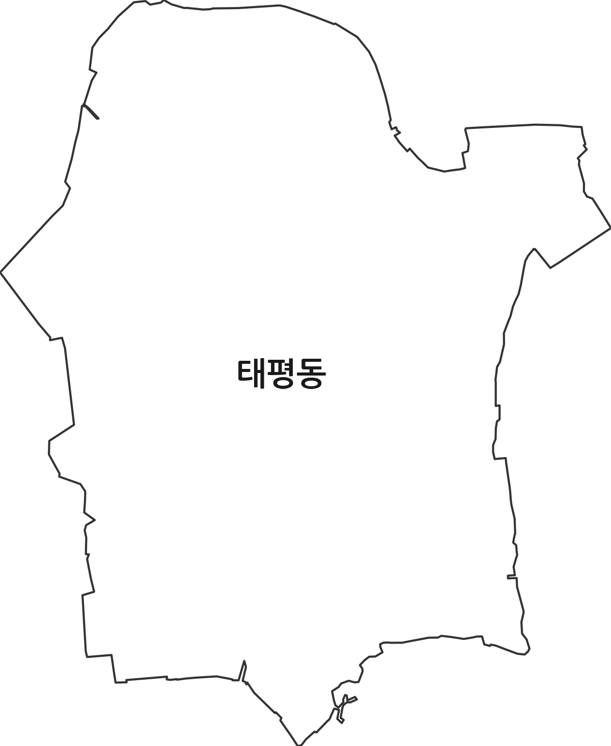 경상남도 통영시 태평동 법정동 행정구역 경계 지도