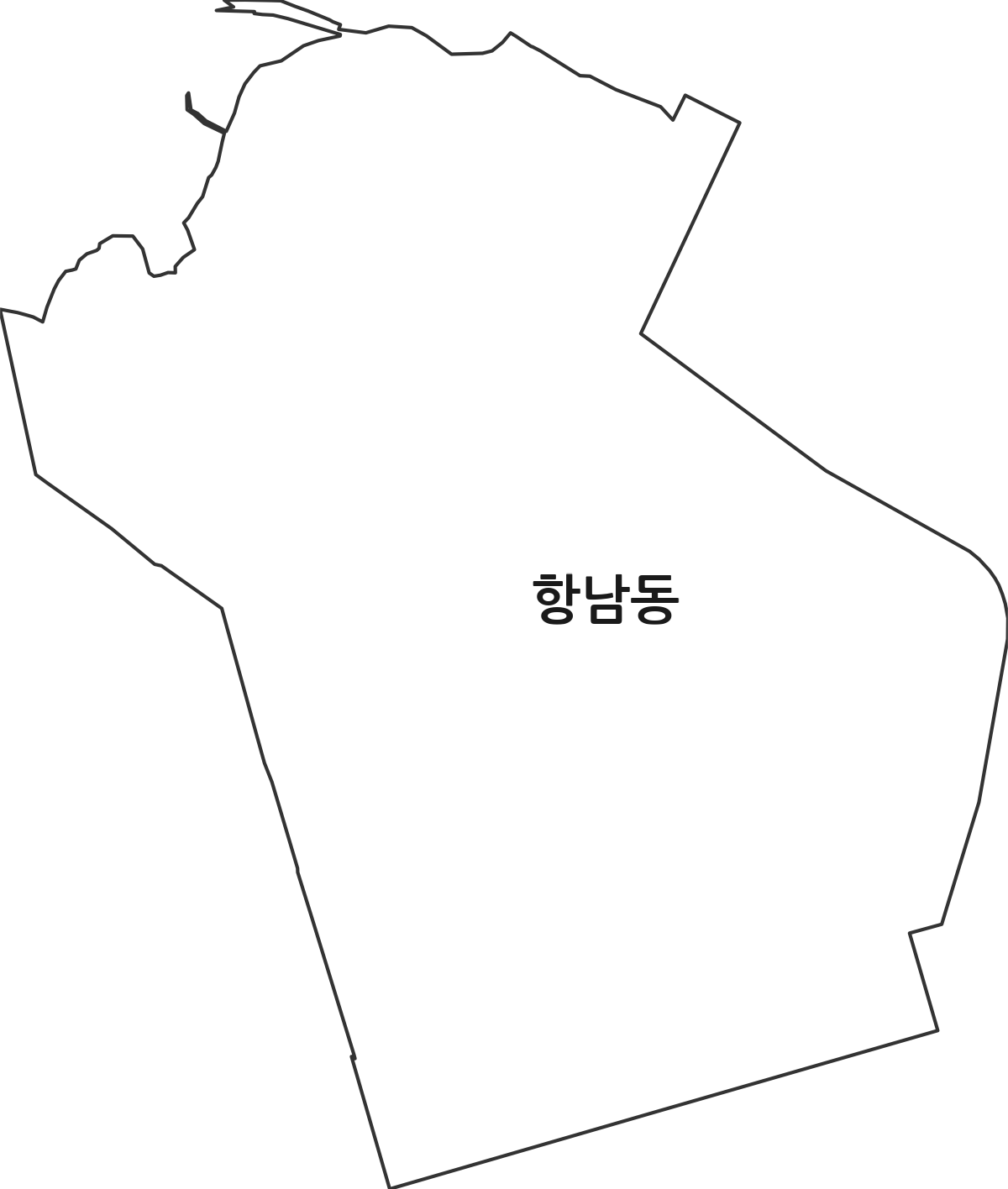 경상남도 통영시 항남동 법정동 행정구역 경계 지도