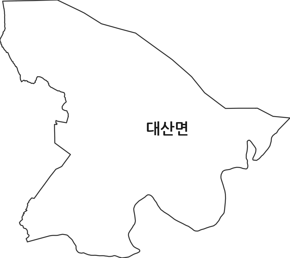 경상남도 창원시 의창구 대산면 행정동 행정구역 경계 지도