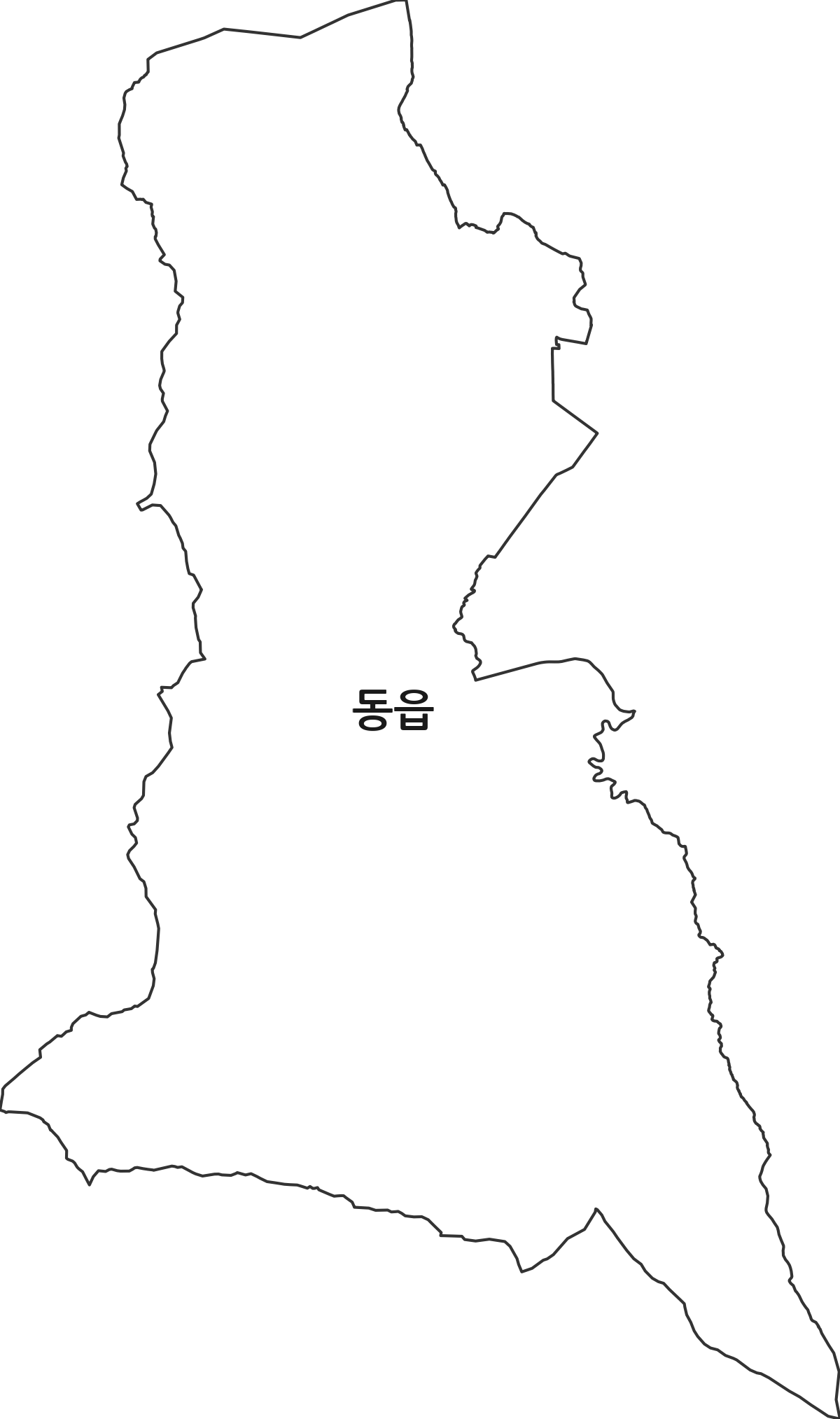 경상남도 창원시 의창구 동읍 행정동 행정구역 경계 지도