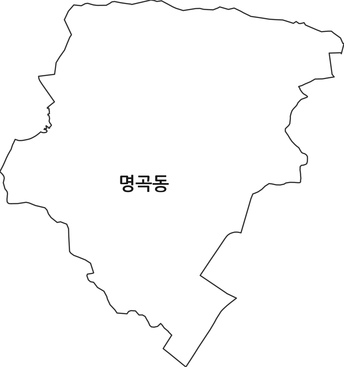 경상남도 창원시 의창구 명곡동 행정동 행정구역 경계 지도