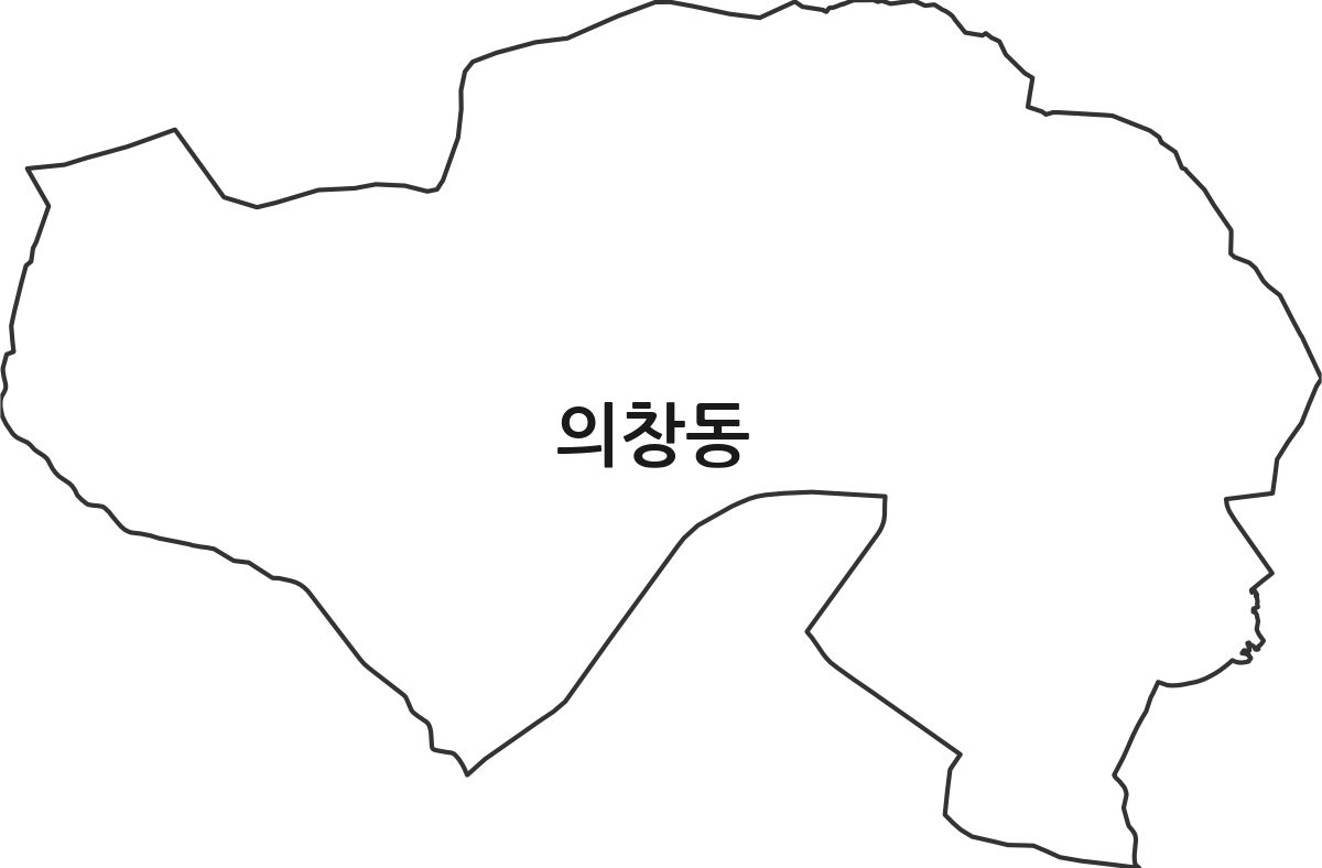 경상남도 창원시 의창구 의창동 행정동 행정구역 경계 지도