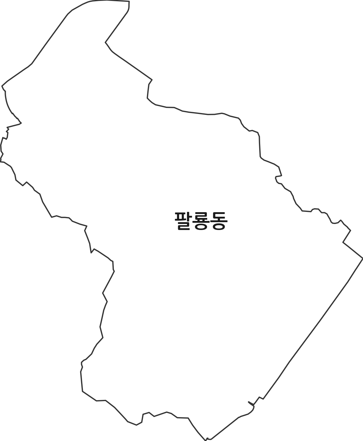 경상남도 창원시 의창구 팔룡동 행정동 행정구역 경계 지도