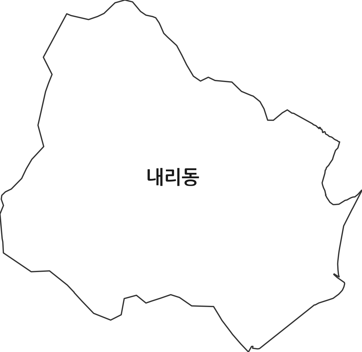 경상남도 창원시 의창구 내리동 법정동 행정구역 경계 지도