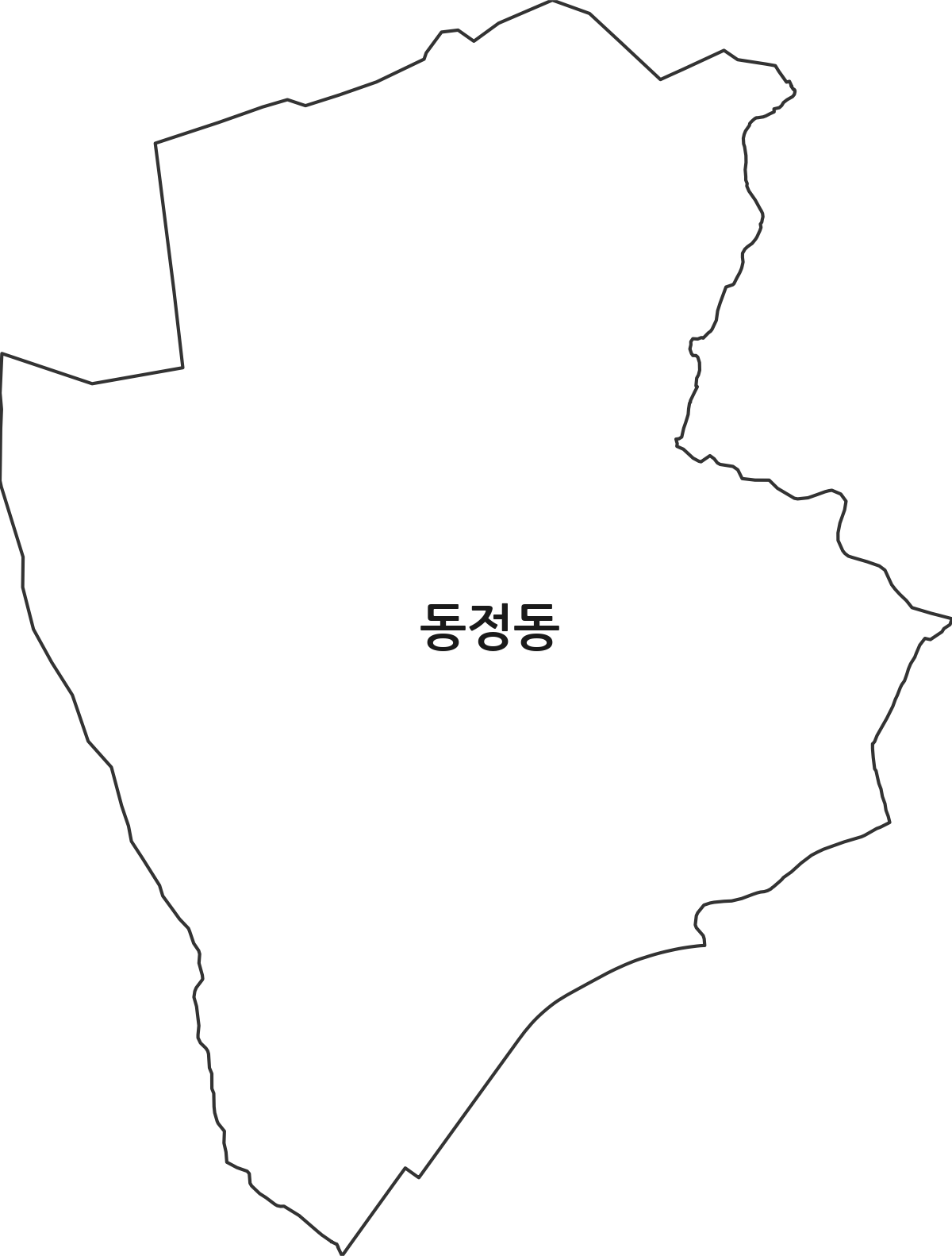 경상남도 창원시 의창구 동정동 법정동 행정구역 경계 지도