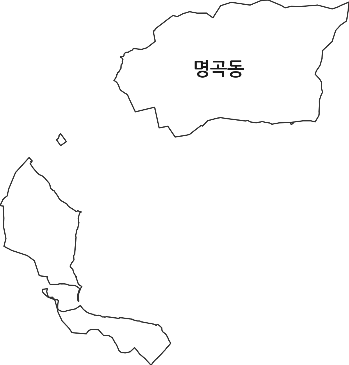 경상남도 창원시 의창구 명곡동 법정동 행정구역 경계 지도
