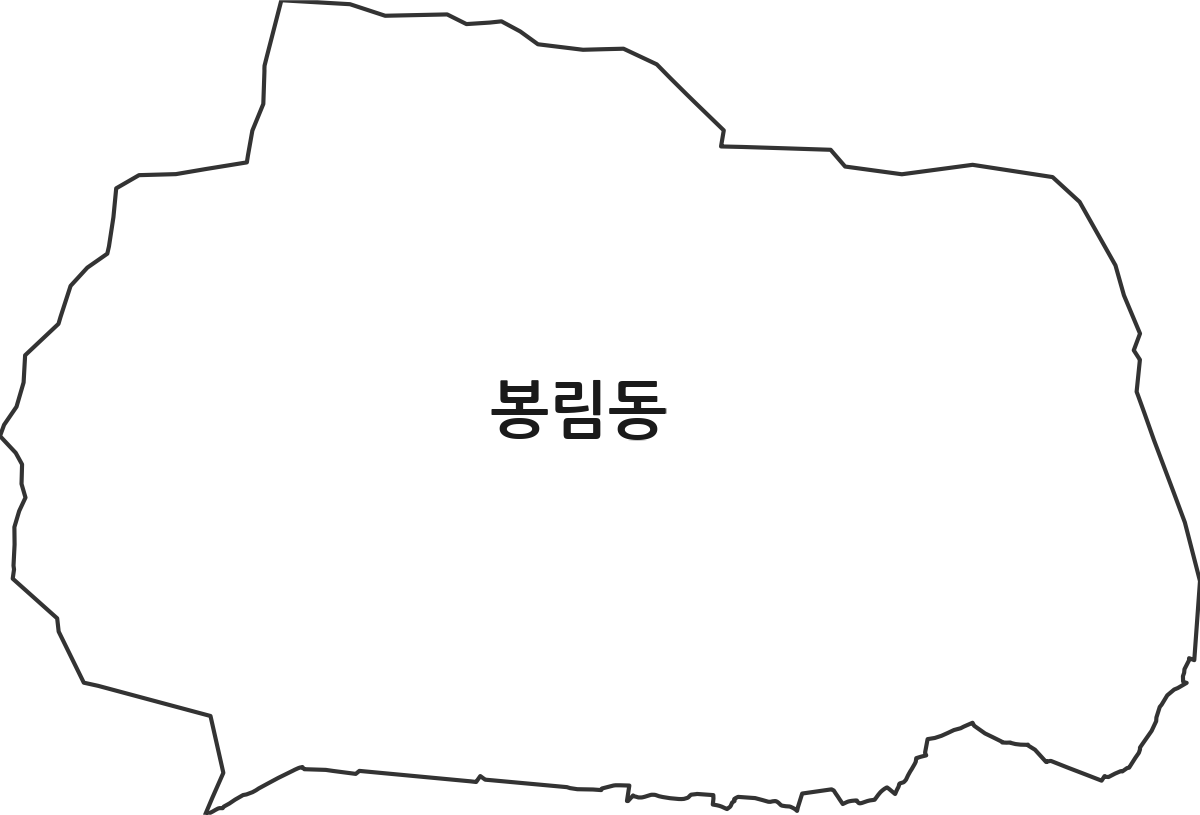 경상남도 창원시 의창구 봉림동 법정동 행정구역 경계 지도