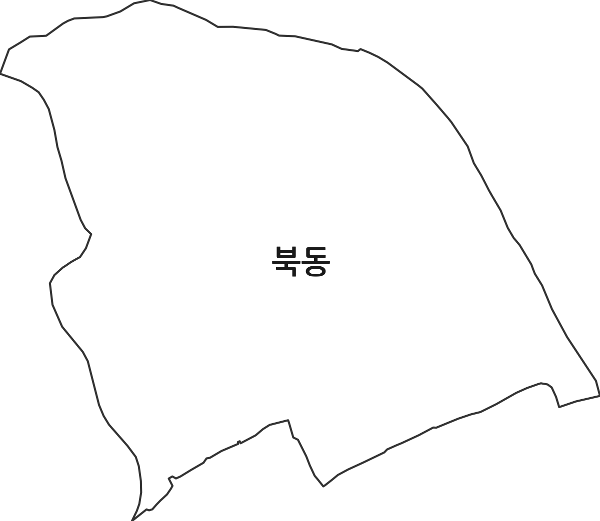 경상남도 창원시 의창구 북동 법정동 행정구역 경계 지도