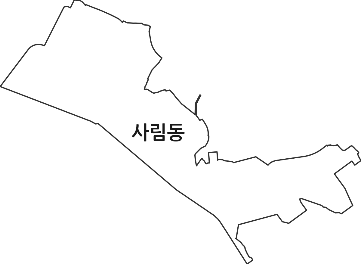 경상남도 창원시 의창구 사림동 법정동 행정구역 경계 지도