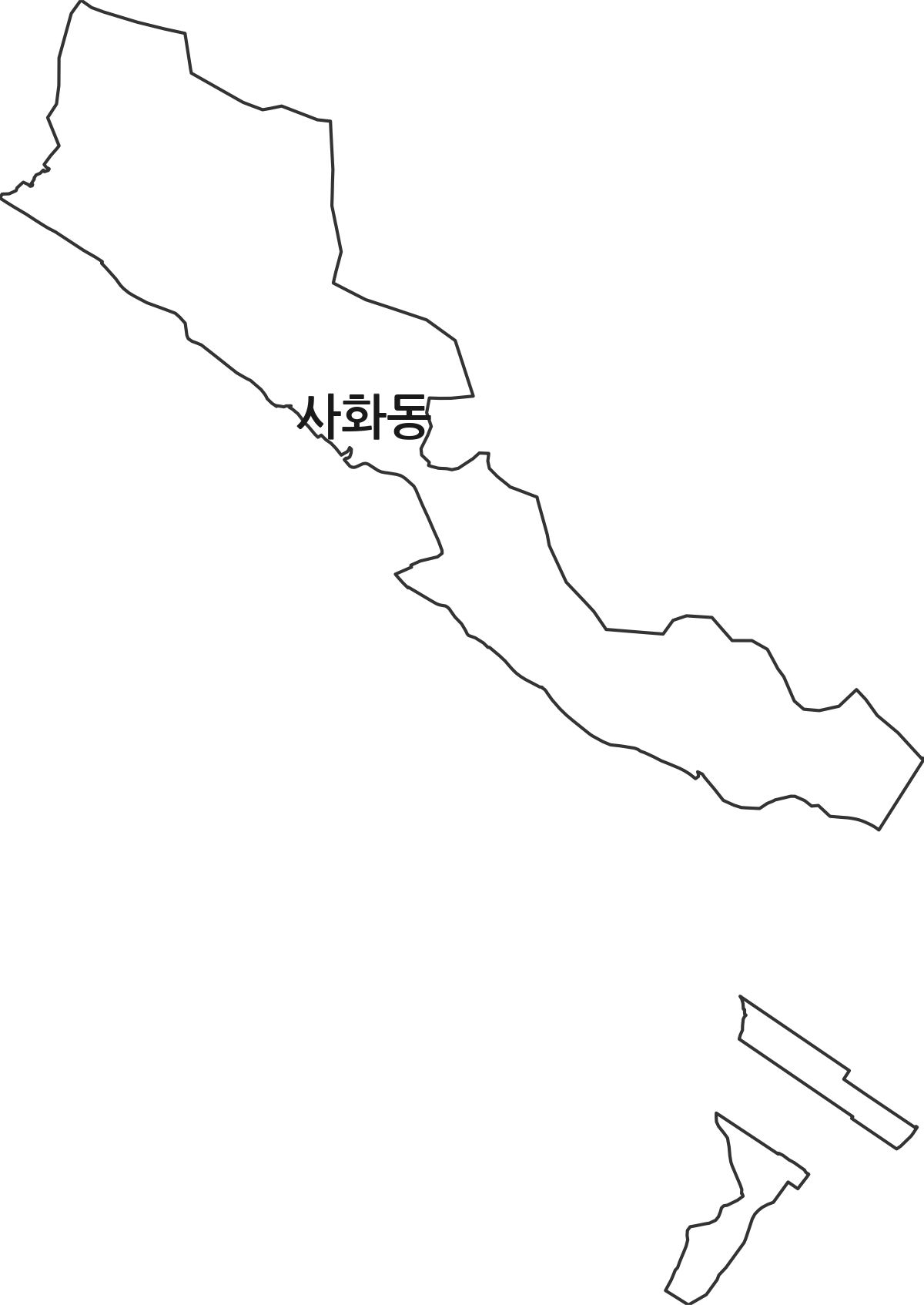 경상남도 창원시 의창구 사화동 법정동 행정구역 경계 지도
